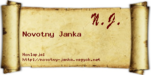 Novotny Janka névjegykártya